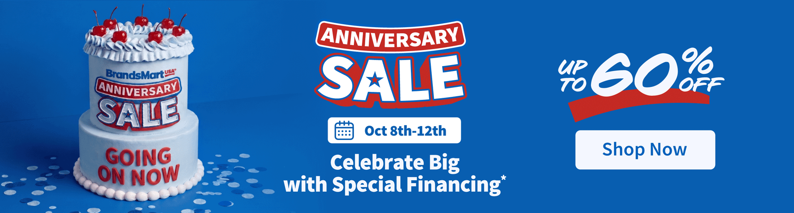 BrandsMart USA Anniversary Sale, October 8 through 12, with special financing and up to 60% off